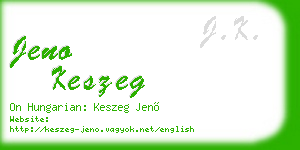 jeno keszeg business card