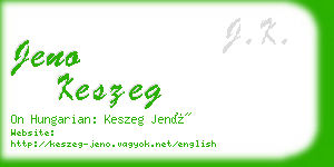 jeno keszeg business card